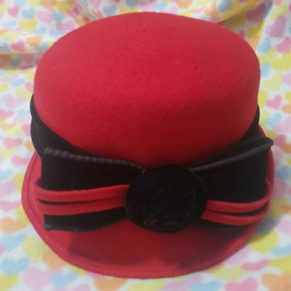 Galliano Sorbatti Vintage Red Italian Wool Hat!